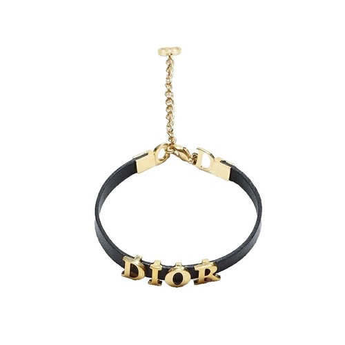Christian Dior Bracelet choker Black Silver CloverCharm  display picture 1