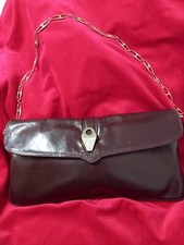 Waldy Vintage Brown Leather Evening Bag.
