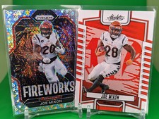Joe Mixon 2 Card 2023 Panini Prizm SP Disco No Huddle Fireworks + Absolute BlacK