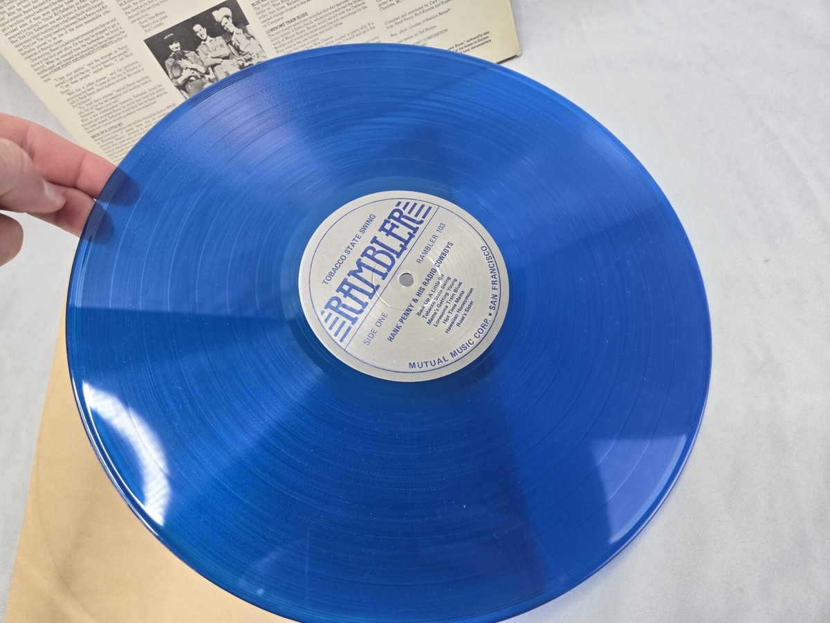 Hank Penny Blue Vinyl Lp Tobacco State Swing On Rambler Signed