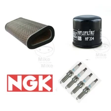 Service Kit Hiflo Air & Oil Filter + NGK Spark Plugs (4) For Honda CB 600 FA