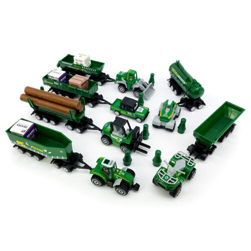 Farm Tractor Toy with Forklift Pickup Truck Trailer Diecast Model Toys Set Gifts - Picture 3 of 8