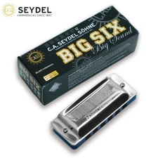 Seydel Big Six Blues 6-Hole Harmonica Key of Bb (Sky) w/ Stainless Steel Reeds