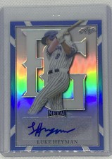 2021 LEAF METAL PERFECT GAME LUKE HEYMAN AUTO BLUE REFRACTOR 5/30