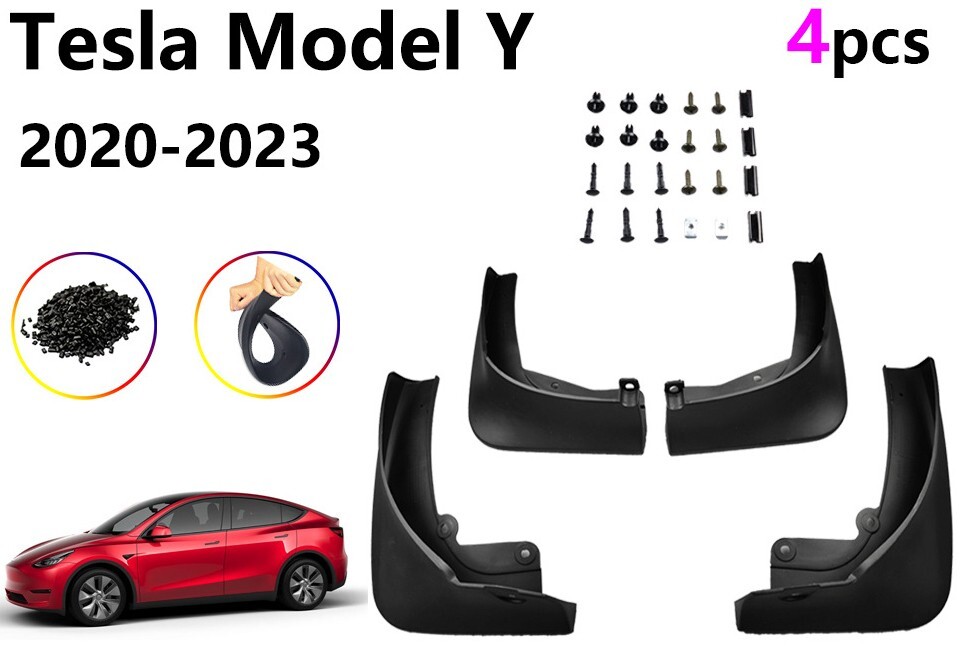 New Front & Rear Splash Guards Mud Flaps Fender For Tesla Model Y 2020-2023