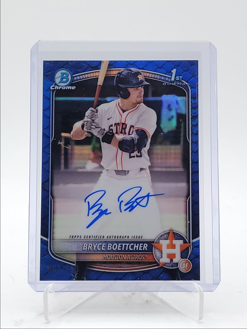 BRYCE BOETTCHER 2025 BOWMAN CHROME 1ST BLUE REPTILIAN AUTO /150 Q3967