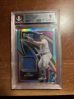 2020 Panini Select -Select Swatches Pete Alonso Tri-Color Prizm /75 (MEM) BGS 9