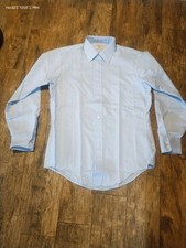 Vintage Arrow Kirk Kent Solid Lt. Blue Dress Shirt Size 15.5 33 Long Sleeve NOS