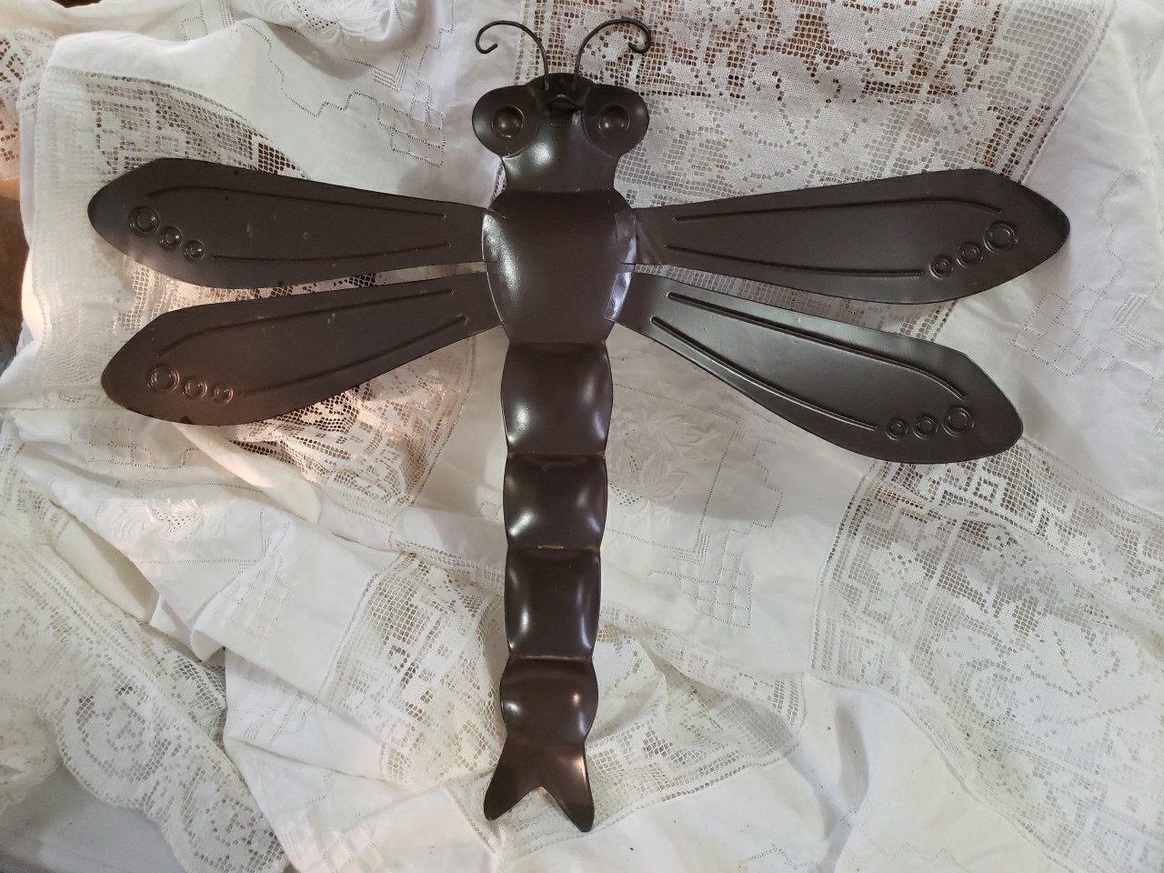 Large Decorative Metak Dragonfly.  Great For Outdoor Decor 16"x20"