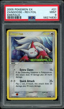 PSA 9 2005 Pokemon EX Emerald Zangoose REVERSE Holo Foil Rare 21/106 STAMPED on eBay