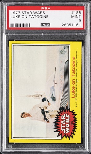 1977 Topps Star Wars #185 Luke on Tatooine — PSA 9