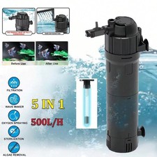 5-in-1 Internal Aquarium UV Sterilizer Filter Pump Oxygen