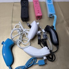 Lot of 7 Nintendo Wii Remote Plus Controller Multiple Colors  Nunchuck