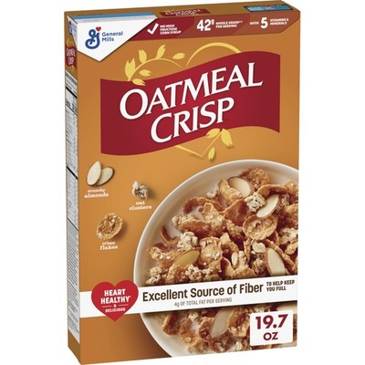 Oatmeal Crisp Heart Healthy Cereal, High Fiber Cereal 19.7 Ounce (Pack of 1) 