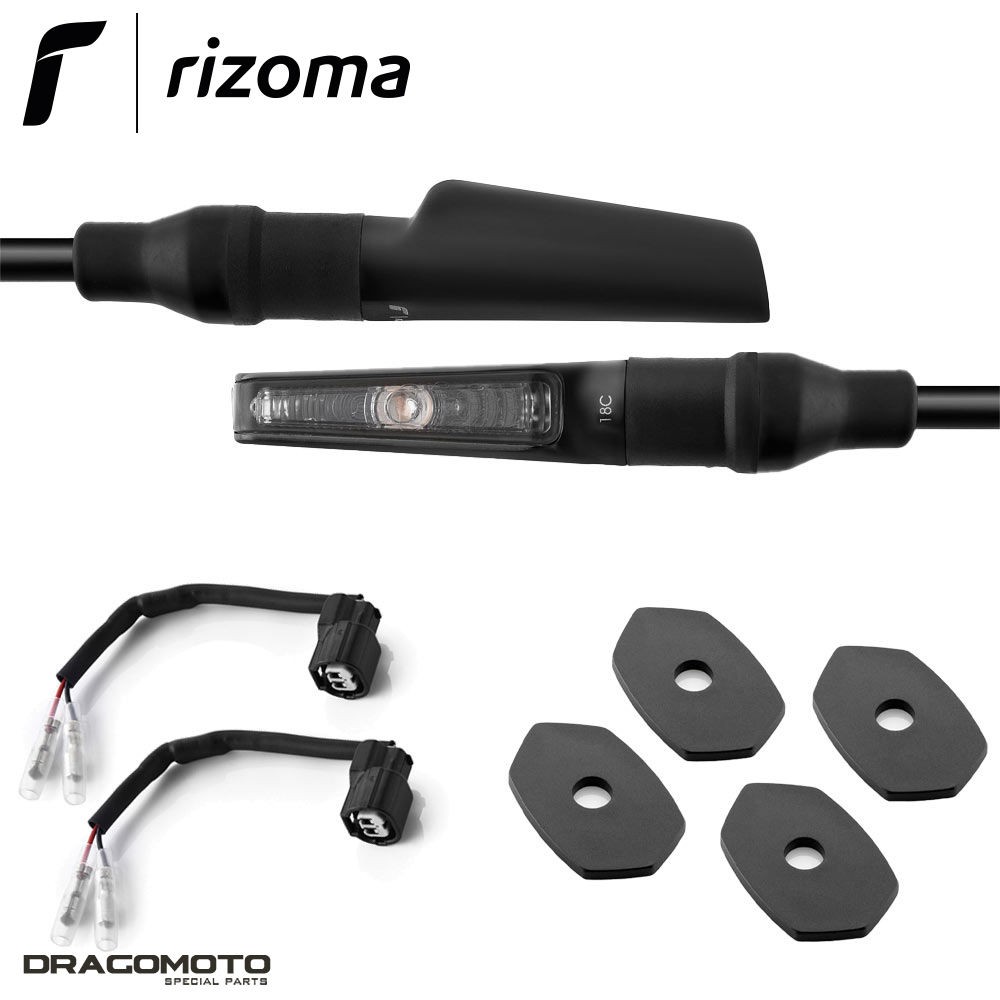 Clignotants Rizoma Corsa Noir pour Kawasaki Z 650 2023-2024 TS110BM FR415B