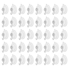 Ganchos para ventosa de 1,20" impermeables para aspiradora gancho de ducha carga 2,2 libras transparentes 60 un.