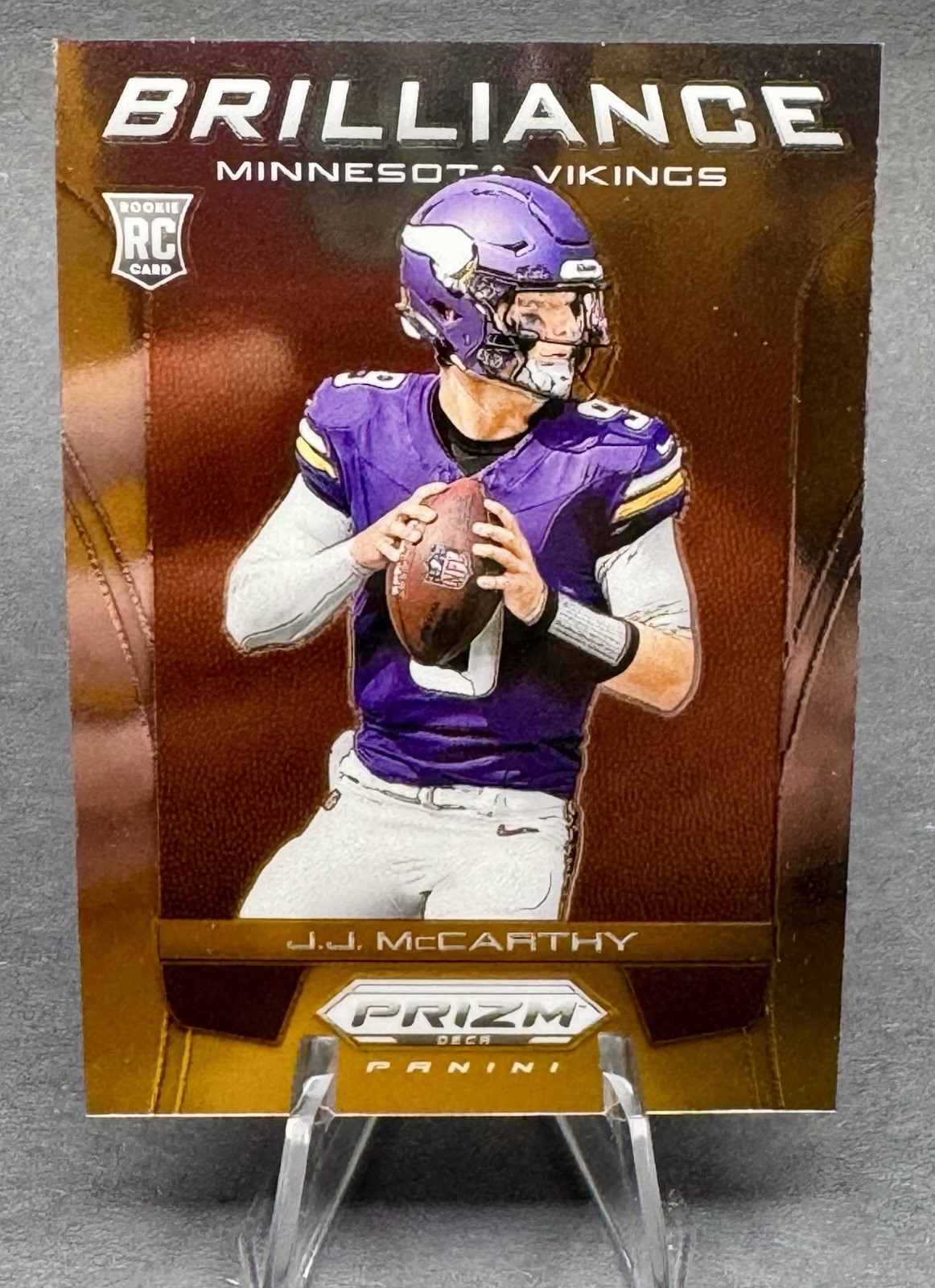 2024 Panini Prizm Deca J.J. McCarthy Rookie Brilliance Insert #7 Vikings RC