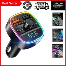 Bluetooth FM Transmitter, Bluetooth Car Adapter with Dual USB Charger Wireles...