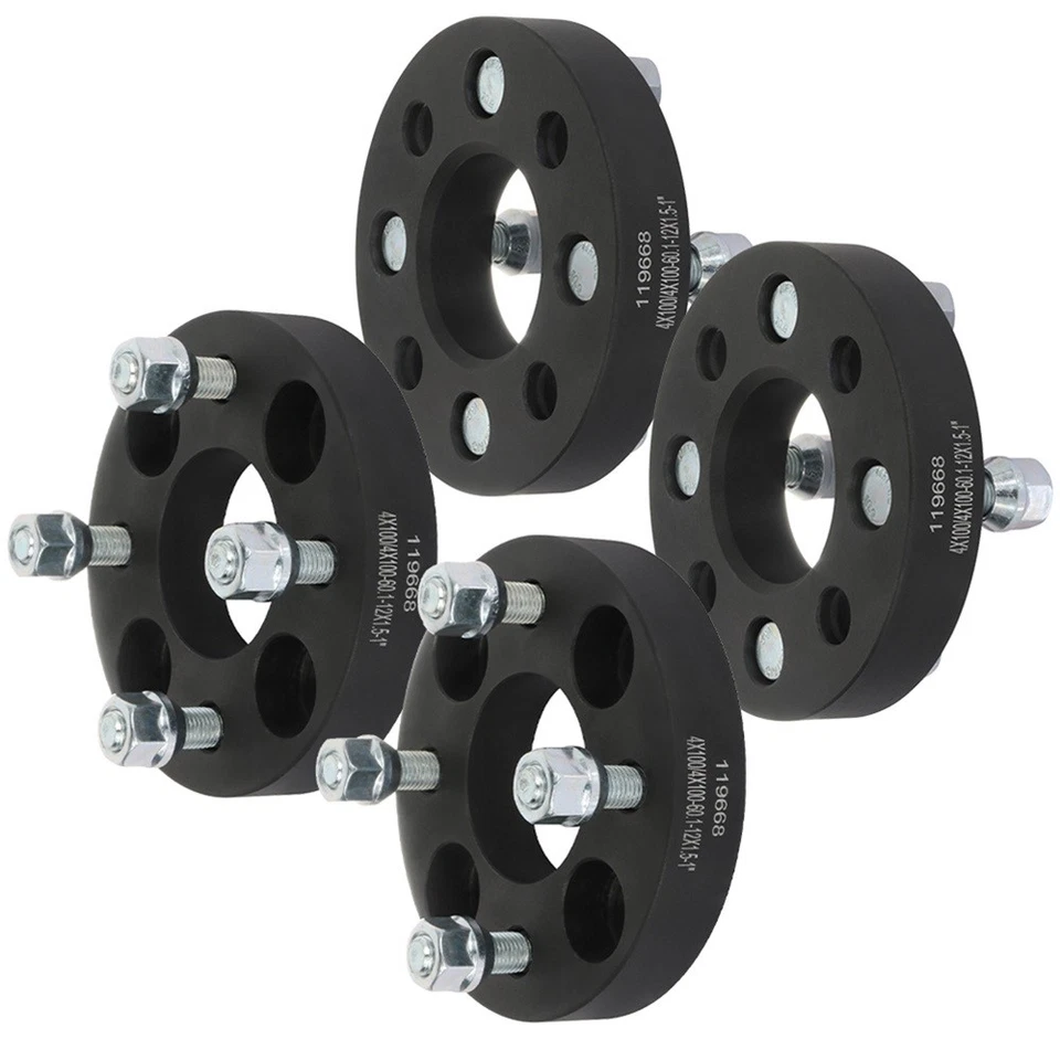 4pcs 1" 4x100 12x1.5 studs wheel spacers For Chevrolet Chevette Acura Integra Foto 2 de 4
