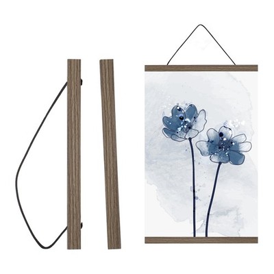 Magnetic Poster Hanger Frame, 8'' Wooden Magnet Canvas , Walnut Brown