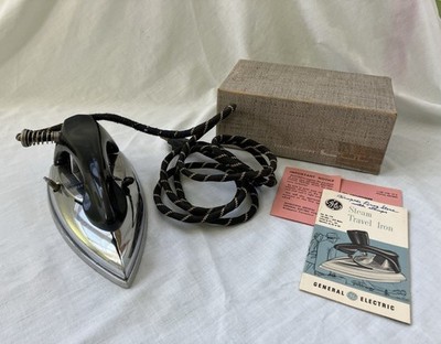 衣類ケア家電 GE Steam and Dry Iron Vintage GE General Electric STEAM TRAVEL IRON with Box & Manual