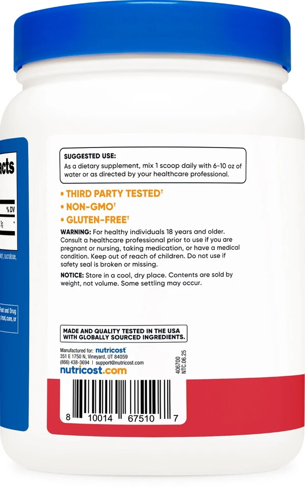 Nutricost L-Citrulline Malate Powder (600G) (Strawberry Kiwi) - Image 4 of 4