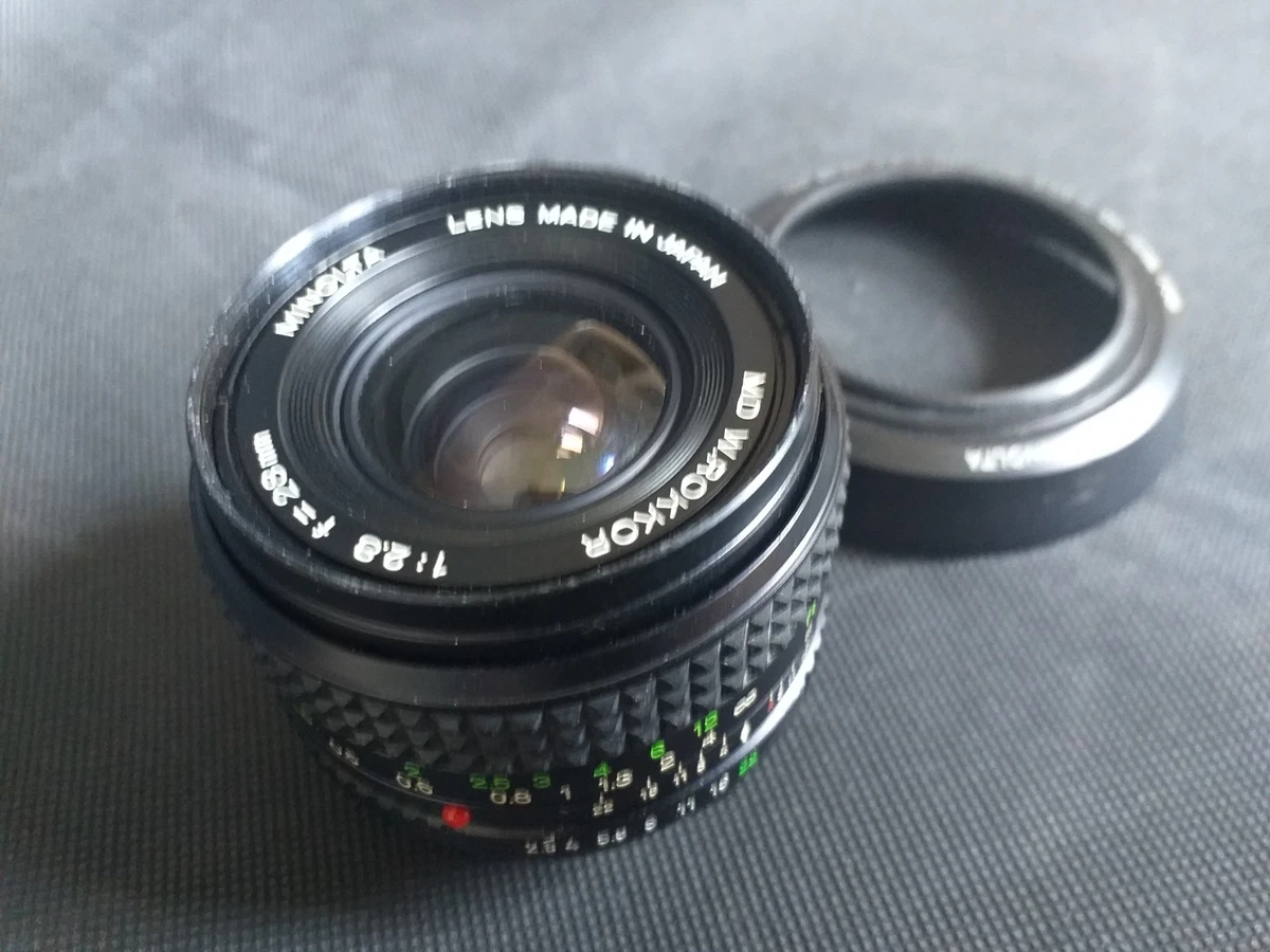 Passionné De Photo ? Voici Un Objectif Grand Angle Minolta MD W.Rokkor 28mm F/2,8. Monture Minolta MD, Avec Bague D'adaptation Pour Sony Et Housse !