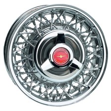Wheel Vintiques 77-5612032 15x6 T-bird Wire 5x4.5 Chrome 3.5 Bs