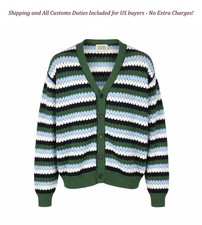 SCOTCH  SODA Men Jumper L Striped Open Knit Button-Up Cardigan -