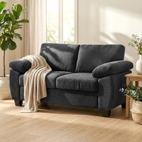 Homcom Sofa 2 Sitzer 156 Cm Chenille Couch Mit Breiten Gepolsterten Armlehnen