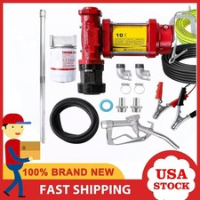 12V Fuel Transfer Pump w/Manual Nozzle,10 GPM High Flow DC Diesel Transfer etc..