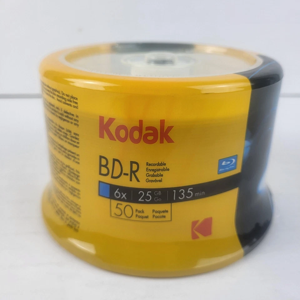 Kodak BD-R 6x 25GB 135min Blu-ray Recordable Discs 50 Pack Spindle Blank New - Image 3 of 4