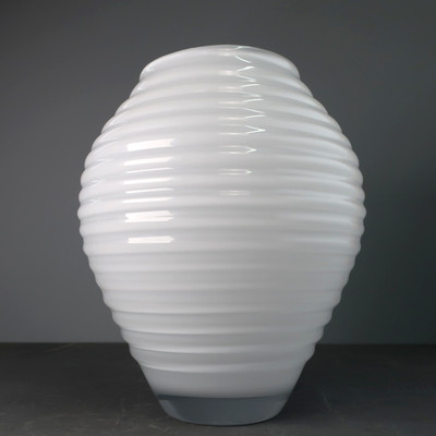 William Yeoward Studio Kunstglas 11'' weiß Kristall Kreis Frost Vase