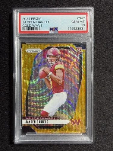 🚨 Ten Of Ten 🚨 2024 Panini Prizm JAYDEN DANIELS ROOKIE Gold Wave Prizm PSA 10