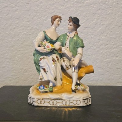 Antique Royal Crown Porcelain German Couple Figurine