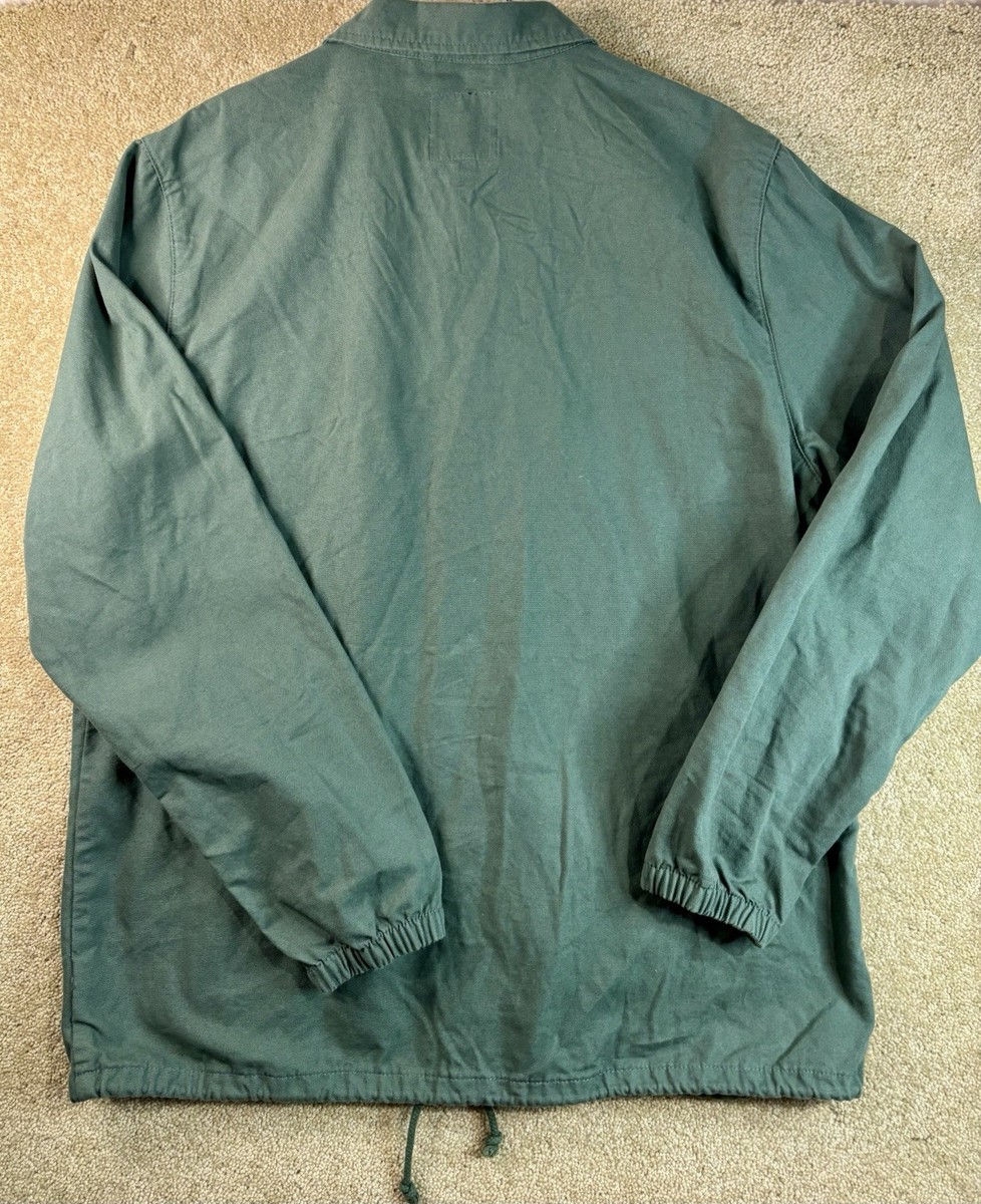 Vans Torrey Skate Canvas Jacket Green Windbreaker Coach Worm Snap