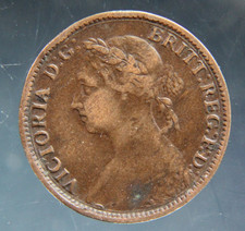 Great Britain, Farthing, 1885 bronze coin, Victoria