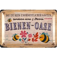 Retro Blechschild BIENEN-OASE Schild, Blechschilder Garten SprüChen 20X30Cm