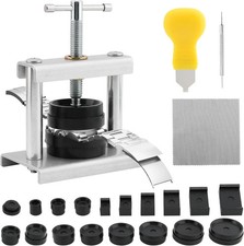Watch Press Tool Set - Case Closer with 18 Molds, Crystal Press, Silver Color