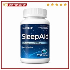 Sleep Aid, Diphenhydramine HCl 50mg, 250 Softgels, Supports Deeper Restful Sleep