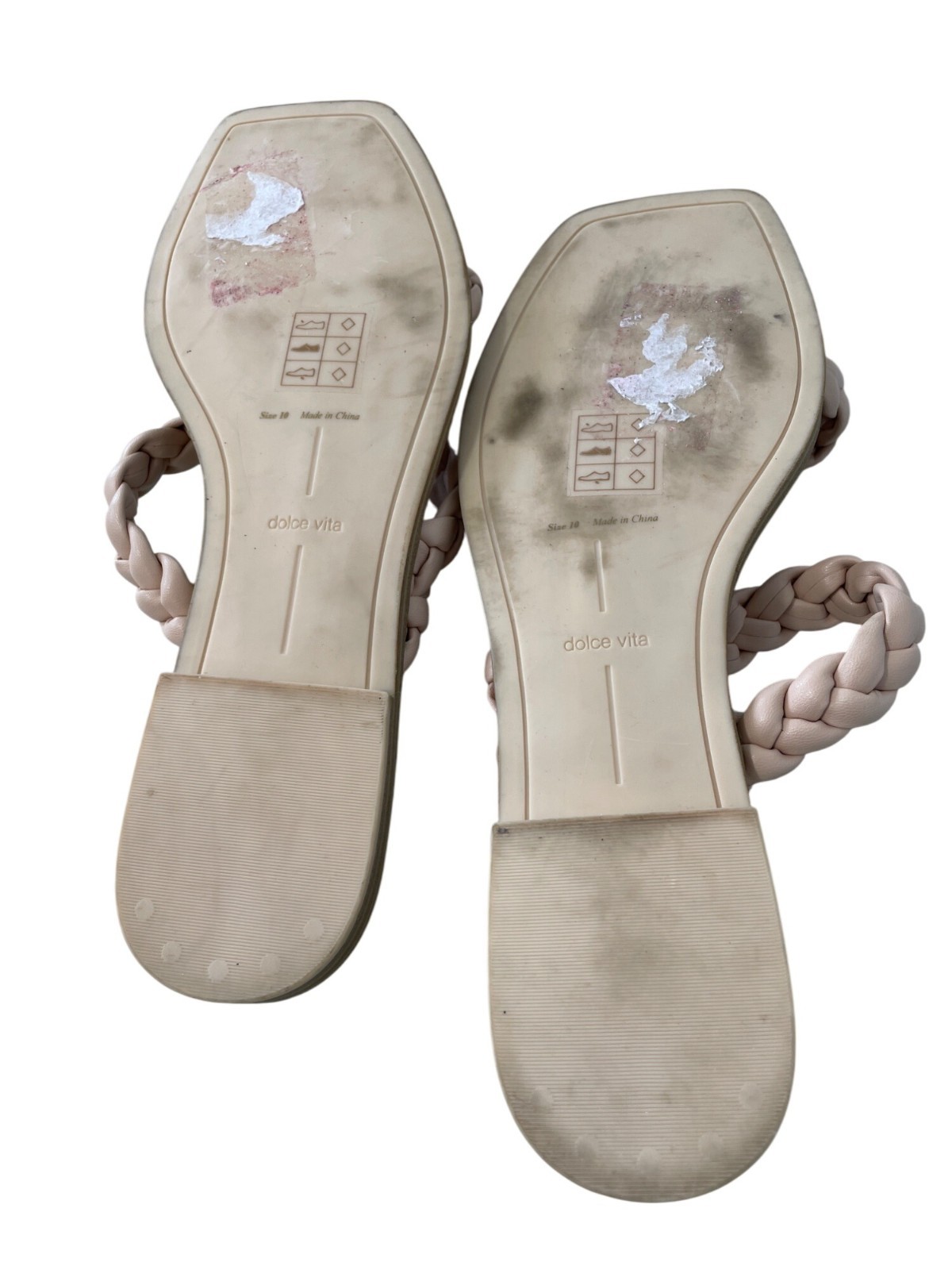 APL Sandali Dolce Vita Iman punta aperta taglia 10 cinturino intrecciato panna stella estivi ballerine