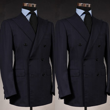 Formal Men's Suit Double Breasted Business Offical 2Pcs Tailored Tuxedo Jacket