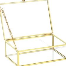 Schmuckkoffer Gold 15x10x5cm Schmuckbox Schmuckaufbewahrung mit Deckel