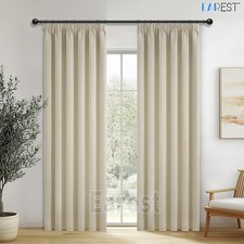 2PCS Blackout Curtains Pencil Pleat Top Thick Thermal Ready Made Pair Luxury