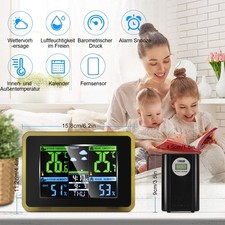 Stazione Meteo Radio con Display a Colori Sensore Esterno Avvisatore Muffa Igrometro Data