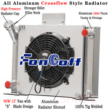 Aluminum 2 Row Radiator Shroud Fan For 1982-1994 Ford Ranger Pickup Truck V8 Mt Aluminum 2 Row Radiator Shroud Fan For 1982-1994 Ford Ranger Pickup Truck V8 Mt