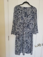 Tommy Hilfiger Women's Shift Dress Parakeet Park Bell Sleeve Navy Size 6