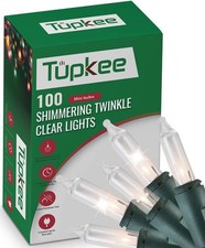 Clear Christmas Random Shimmering Twinkle Lights - 12 of 100 Bulbs Twinkle