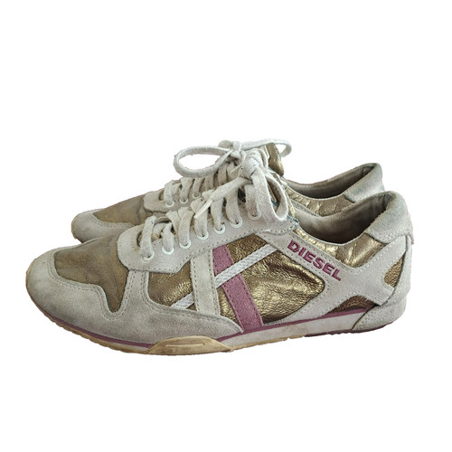 VTG Y2K DIESEL Paramark Sneakers Womens 9 Metallic Gold Sporty Chic Retro Shoes