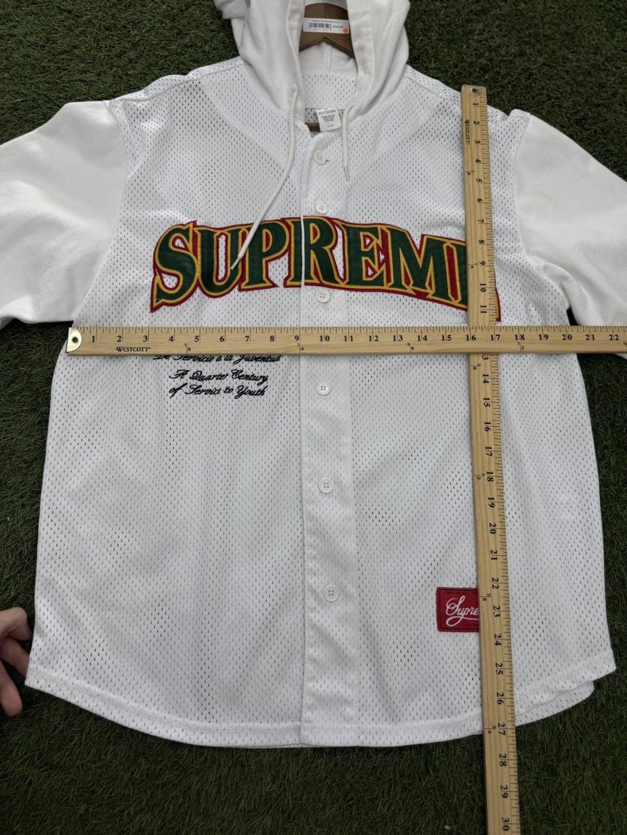 Supreme White Mesh Jersey Hoodie Size Medium 100% Authentic | eBay
